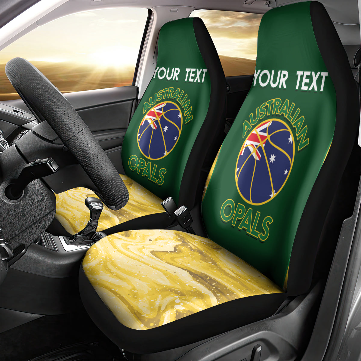 Custom Australia Basketball Car Seat Cover Go Champions Aussie Opals National Color