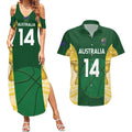 Custom Australia Basketball Couples Matching Summer Maxi Dress and Hawaiian Shirt Go Champions Aussie Opals National Color