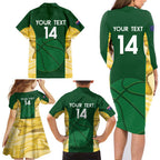 Custom Australia Basketball Family Matching Long Sleeve Bodycon Dress and Hawaiian Shirt Go Champions Aussie Opals National Color