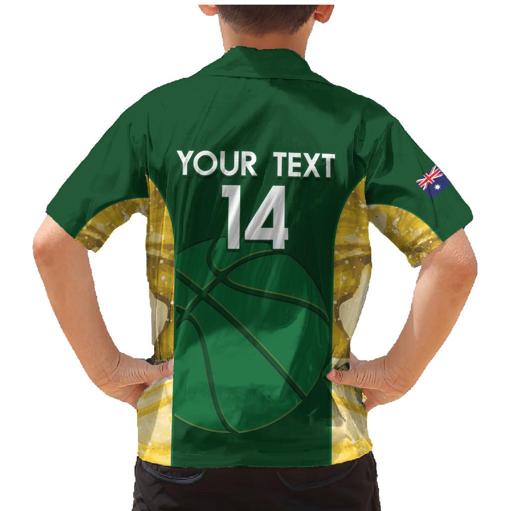 Custom Australia Basketball Family Matching Mermaid Dress and Hawaiian Shirt Go Champions Aussie Opals National Color