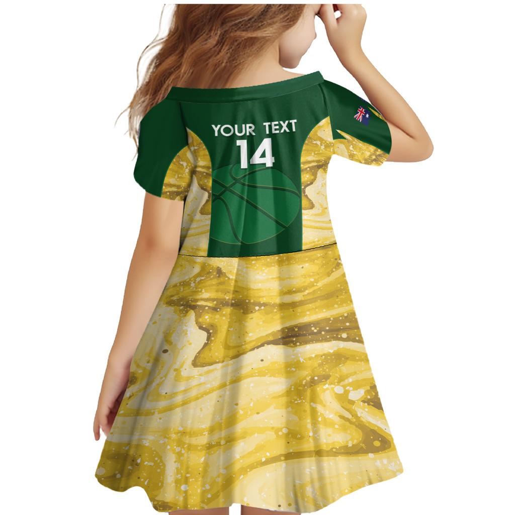 Custom Australia Basketball Family Matching Mermaid Dress and Hawaiian Shirt Go Champions Aussie Opals National Color