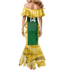 Custom Australia Basketball Family Matching Mermaid Dress and Hawaiian Shirt Go Champions Aussie Opals National Color