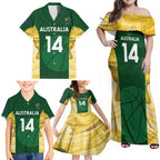 Custom Australia Basketball Family Matching Off Shoulder Maxi Dress and Hawaiian Shirt Go Champions Aussie Opals National Color