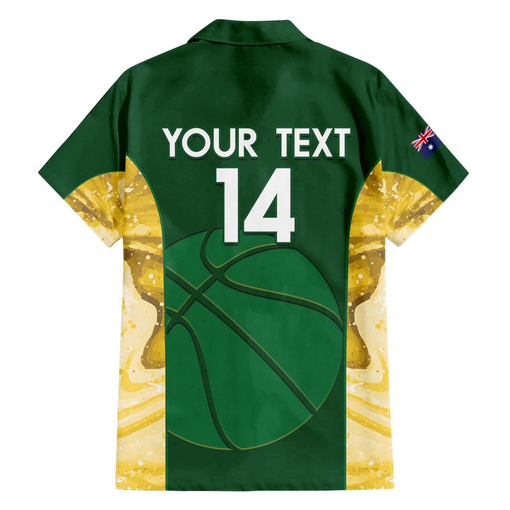 Custom Australia Basketball Family Matching Puletasi and Hawaiian Shirt Go Champions Aussie Opals National Color
