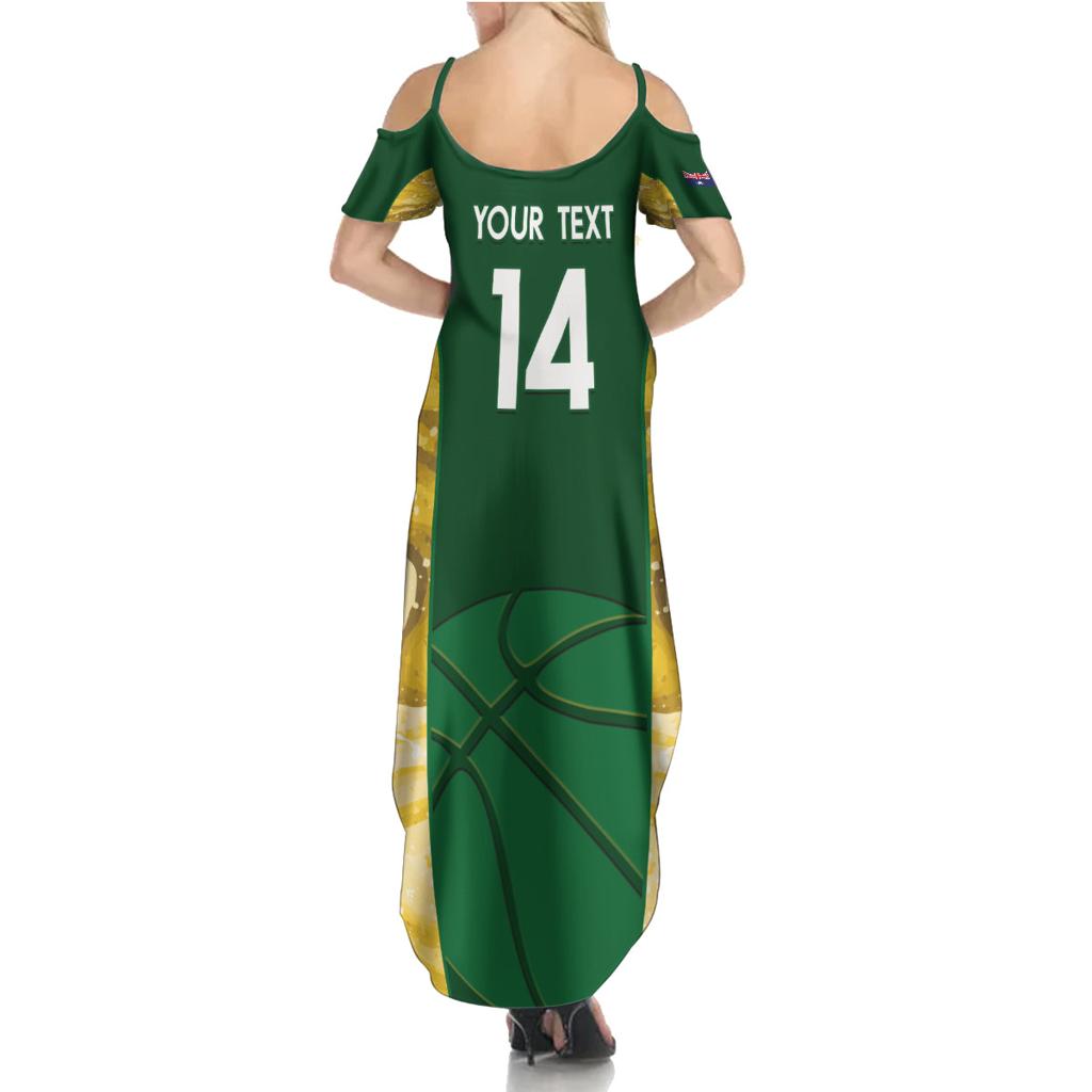 Custom Australia Basketball Family Matching Summer Maxi Dress and Hawaiian Shirt Go Champions Aussie Opals National Color