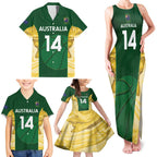 Custom Australia Basketball Family Matching Tank Maxi Dress and Hawaiian Shirt Go Champions Aussie Opals National Color