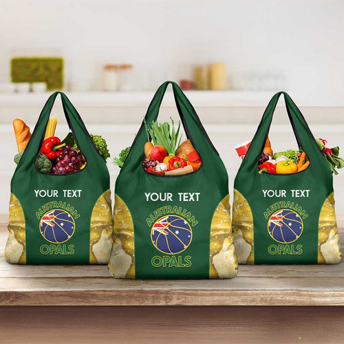 Custom Australia Basketball Grocery Bag Go Champions Aussie Opals National Color