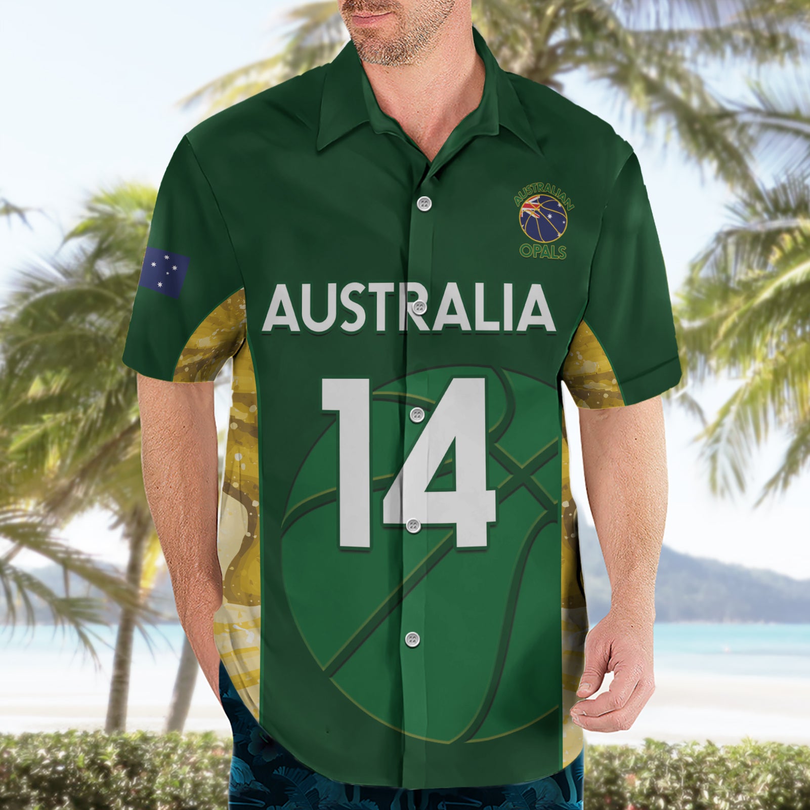 Custom Australia Basketball Hawaiian Shirt Go Champions Aussie Opals National Color