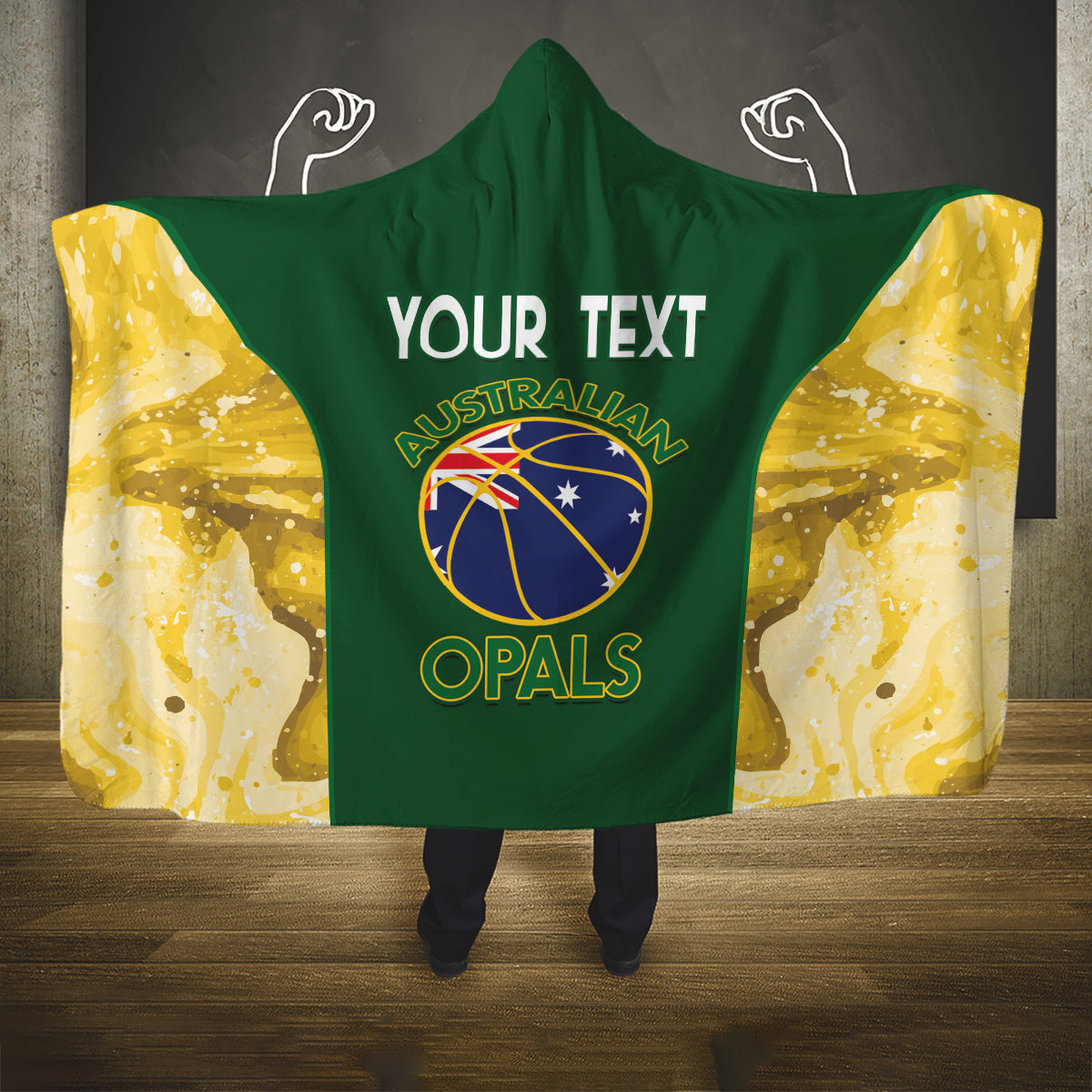 Custom Australia Basketball Hooded Blanket Go Champions Aussie Opals National Color
