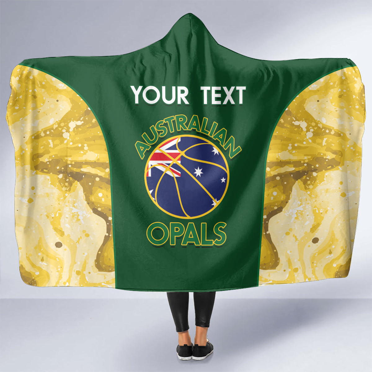 Custom Australia Basketball Hooded Blanket Go Champions Aussie Opals National Color