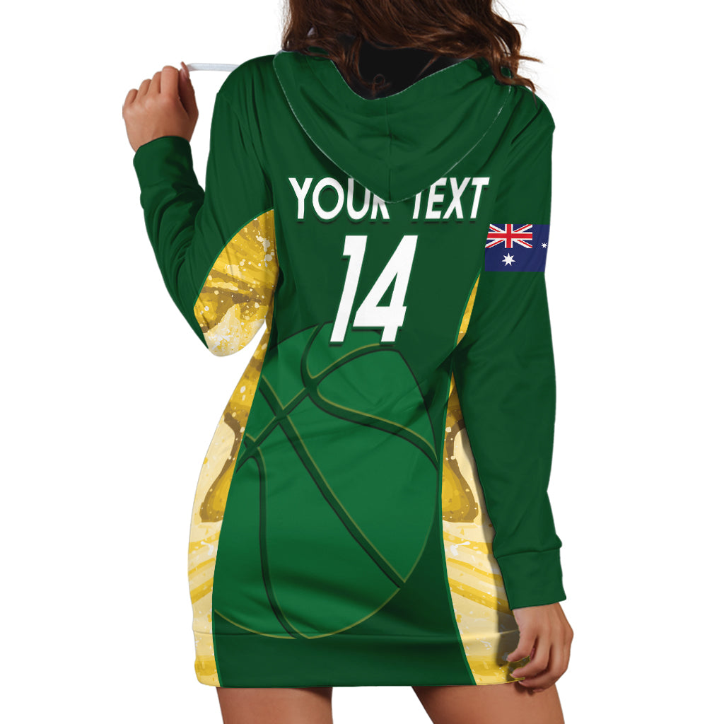 Custom Australia Basketball Hoodie Dress Go Champions Aussie Opals National Color