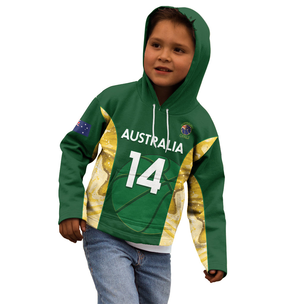 Custom Australia Basketball Kid Hoodie Go Champions Aussie Opals National Color