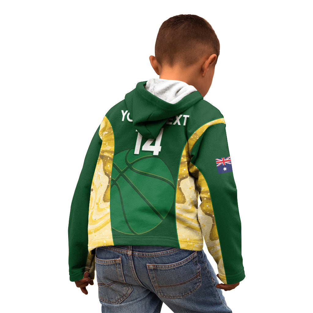 Custom Australia Basketball Kid Hoodie Go Champions Aussie Opals National Color