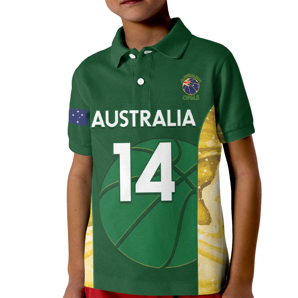 Custom Australia Basketball Kid Polo Shirt Go Champions Aussie Opals National Color