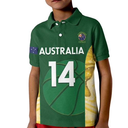 Custom Australia Basketball Kid Polo Shirt Go Champions Aussie Opals National Color