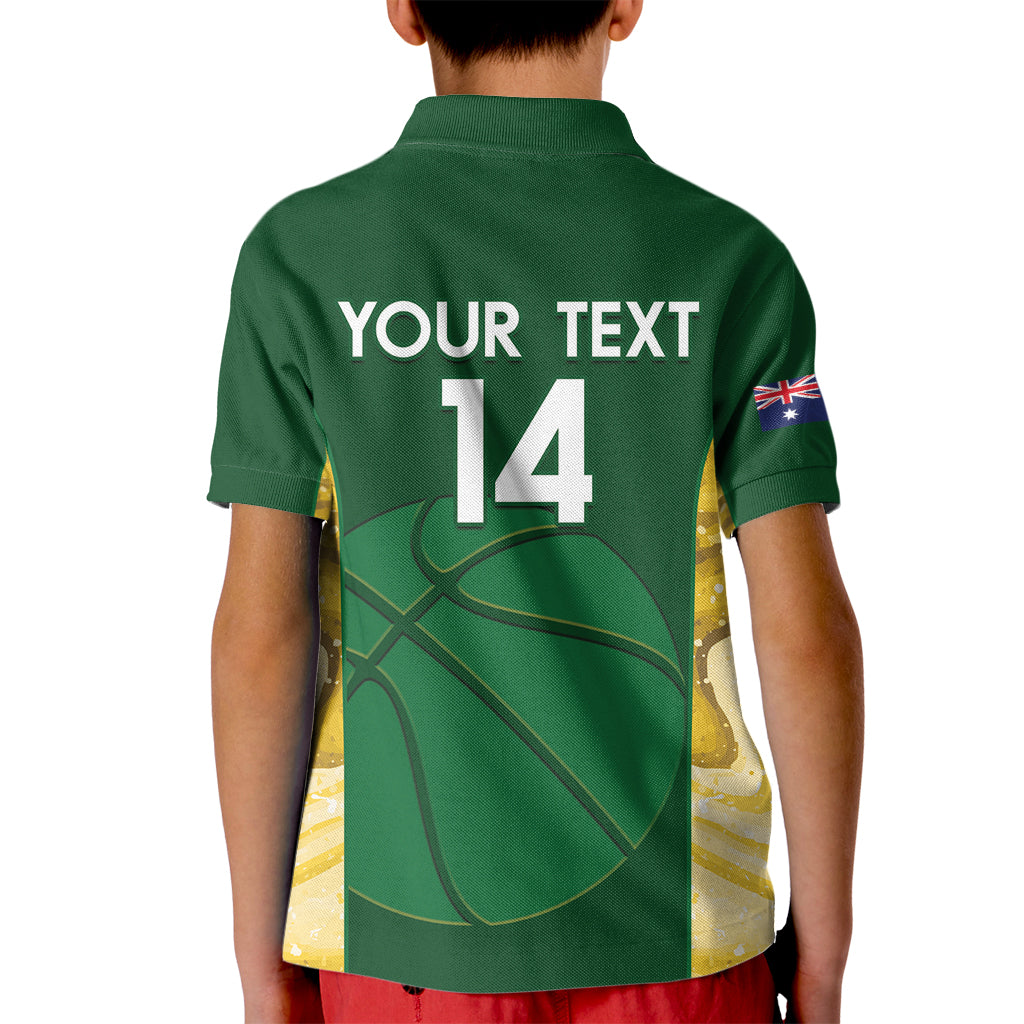 Custom Australia Basketball Kid Polo Shirt Go Champions Aussie Opals National Color