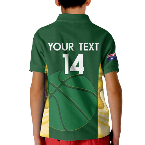 Custom Australia Basketball Kid Polo Shirt Go Champions Aussie Opals National Color