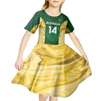 Custom Australia Basketball Kid Short Sleeve Dress Go Champions Aussie Opals National Color