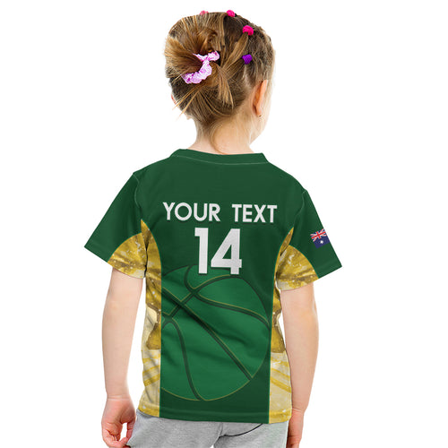 Custom Australia Basketball Kid T Shirt Go Champions Aussie Opals National Color