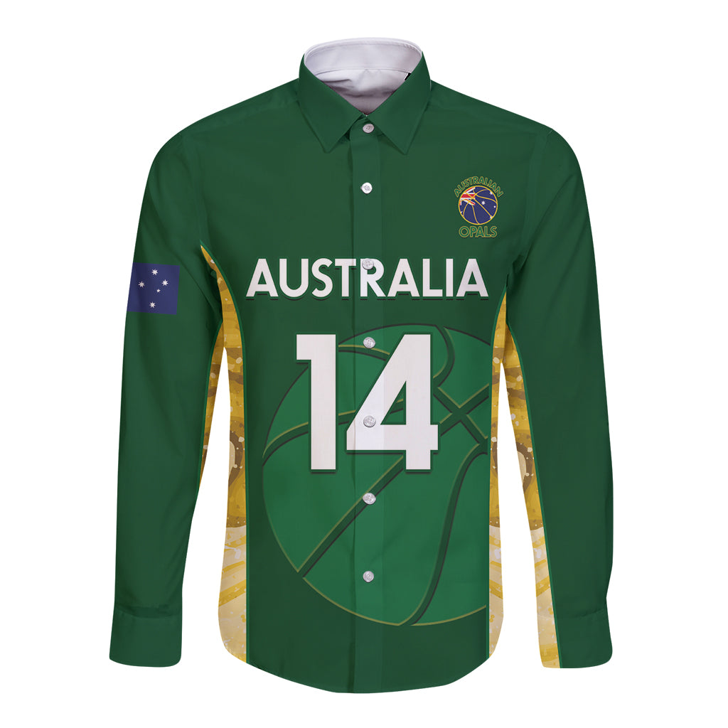 Custom Australia Basketball Long Sleeve Button Shirt Go Champions Aussie Opals National Color