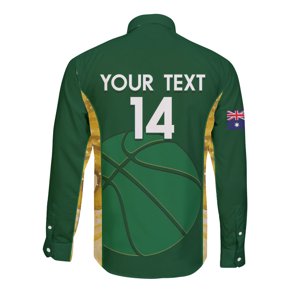 Custom Australia Basketball Long Sleeve Button Shirt Go Champions Aussie Opals National Color