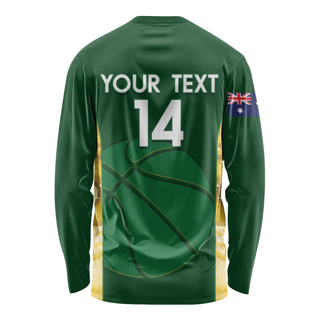 Custom Australia Basketball Long Sleeve Shirt Go Champions Aussie Opals National Color