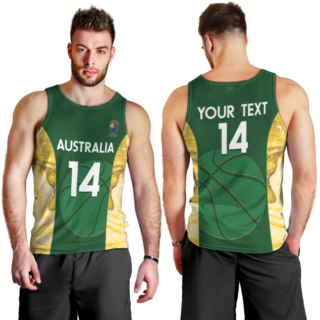 Custom Australia Basketball Men Tank Top Go Champions Aussie Opals National Color