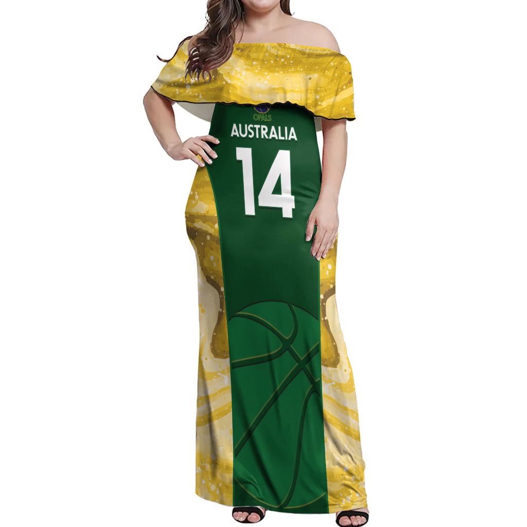 Custom Australia Basketball Off Shoulder Maxi Dress Go Champions Aussie Opals National Color