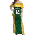 Custom Australia Basketball Off Shoulder Maxi Dress Go Champions Aussie Opals National Color