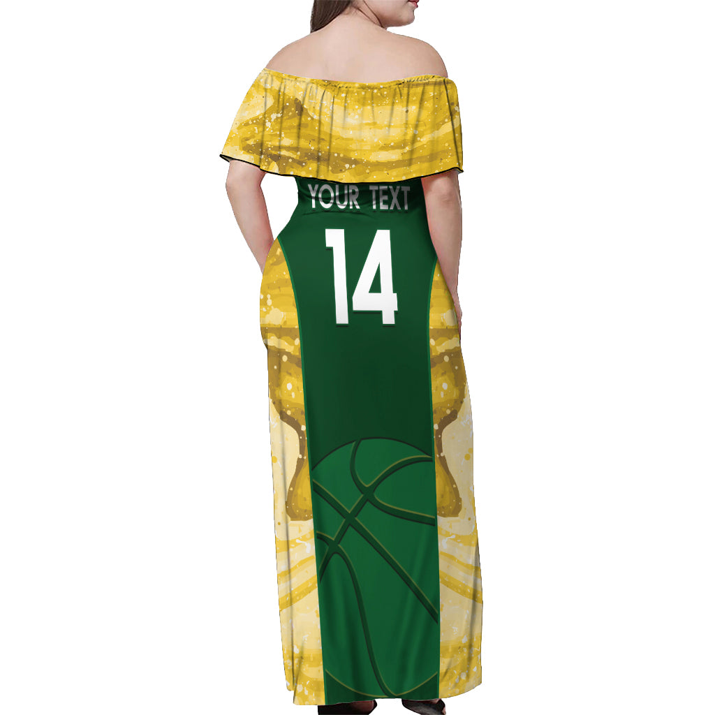 Custom Australia Basketball Off Shoulder Maxi Dress Go Champions Aussie Opals National Color