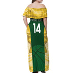 Custom Australia Basketball Off Shoulder Maxi Dress Go Champions Aussie Opals National Color