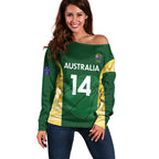 Custom Australia Basketball Off Shoulder Sweater Go Champions Aussie Opals National Color