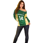 Custom Australia Basketball Off Shoulder Sweater Go Champions Aussie Opals National Color