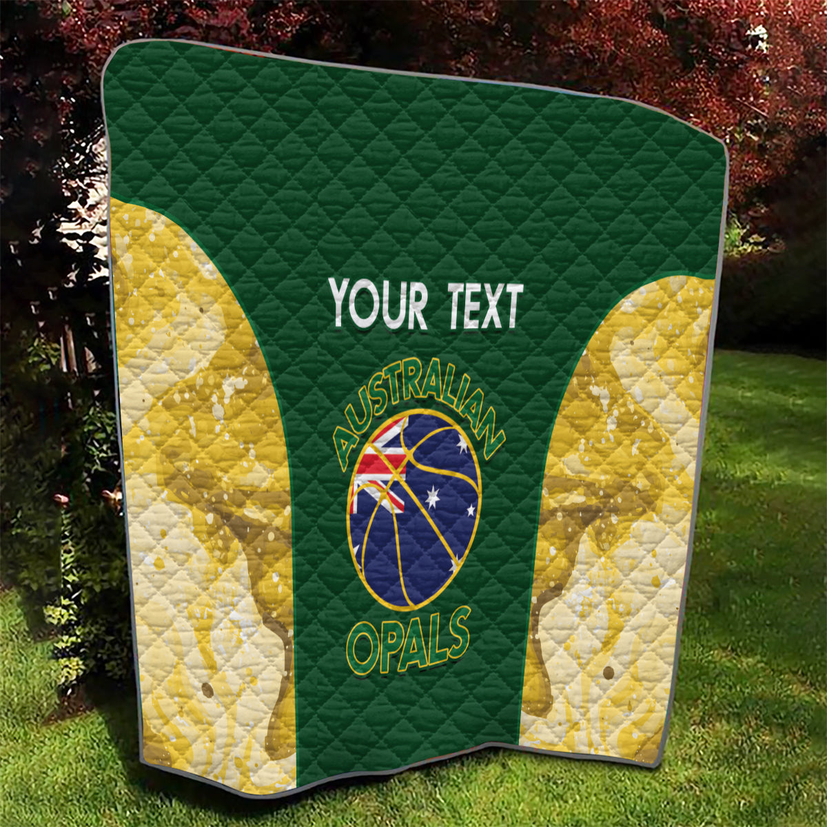 Custom Australia Basketball Quilt Go Champions Aussie Opals National Color