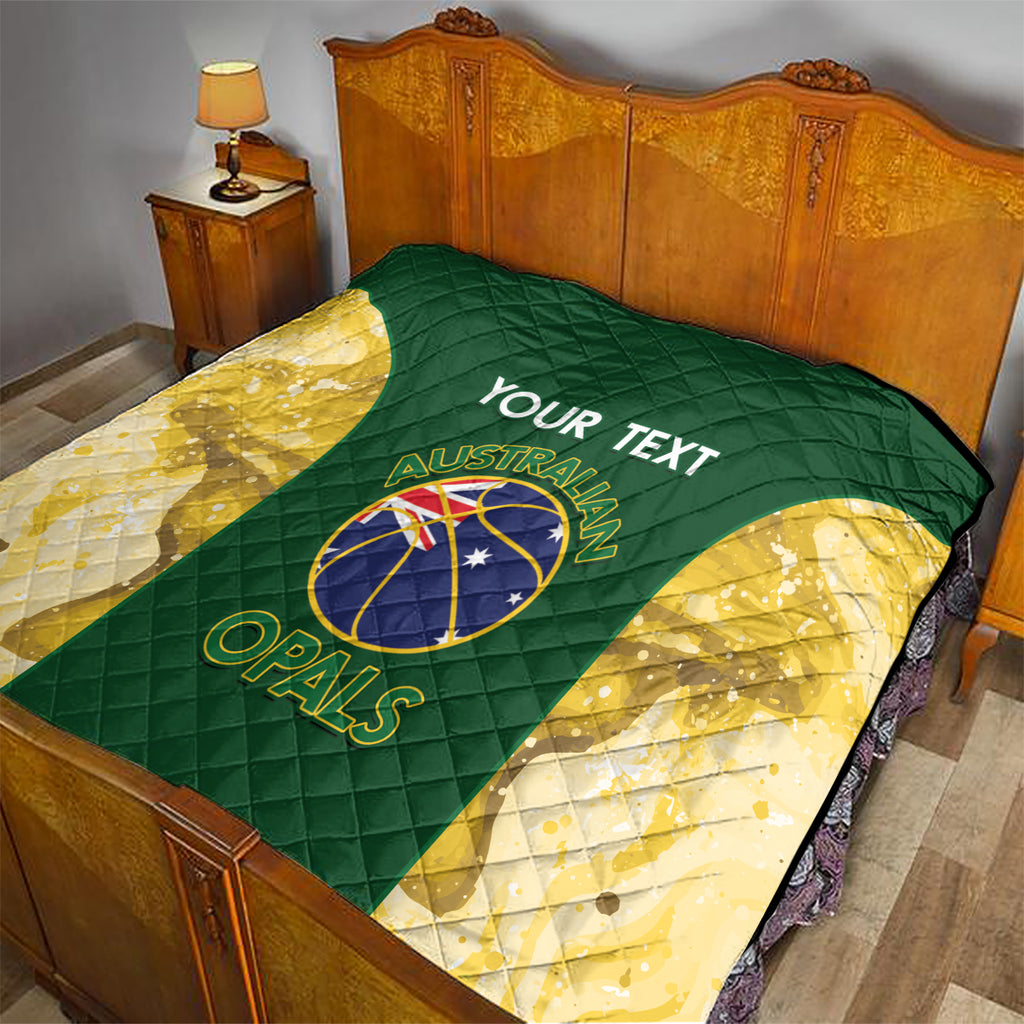 Custom Australia Basketball Quilt Go Champions Aussie Opals National Color