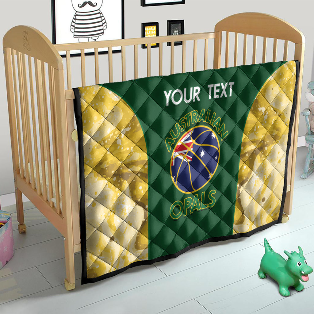 Custom Australia Basketball Quilt Go Champions Aussie Opals National Color