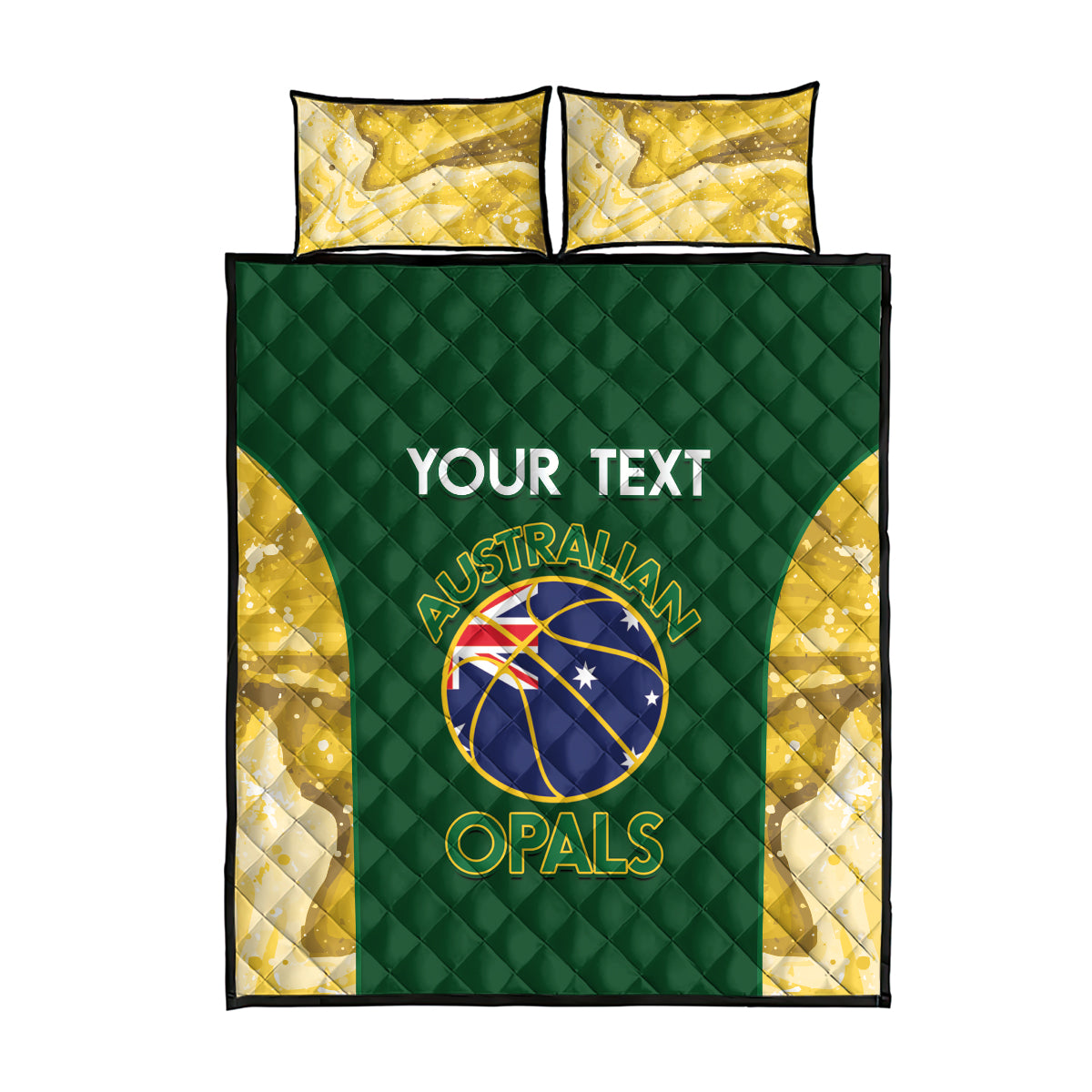 Custom Australia Basketball Quilt Bed Set Go Champions Aussie Opals National Color
