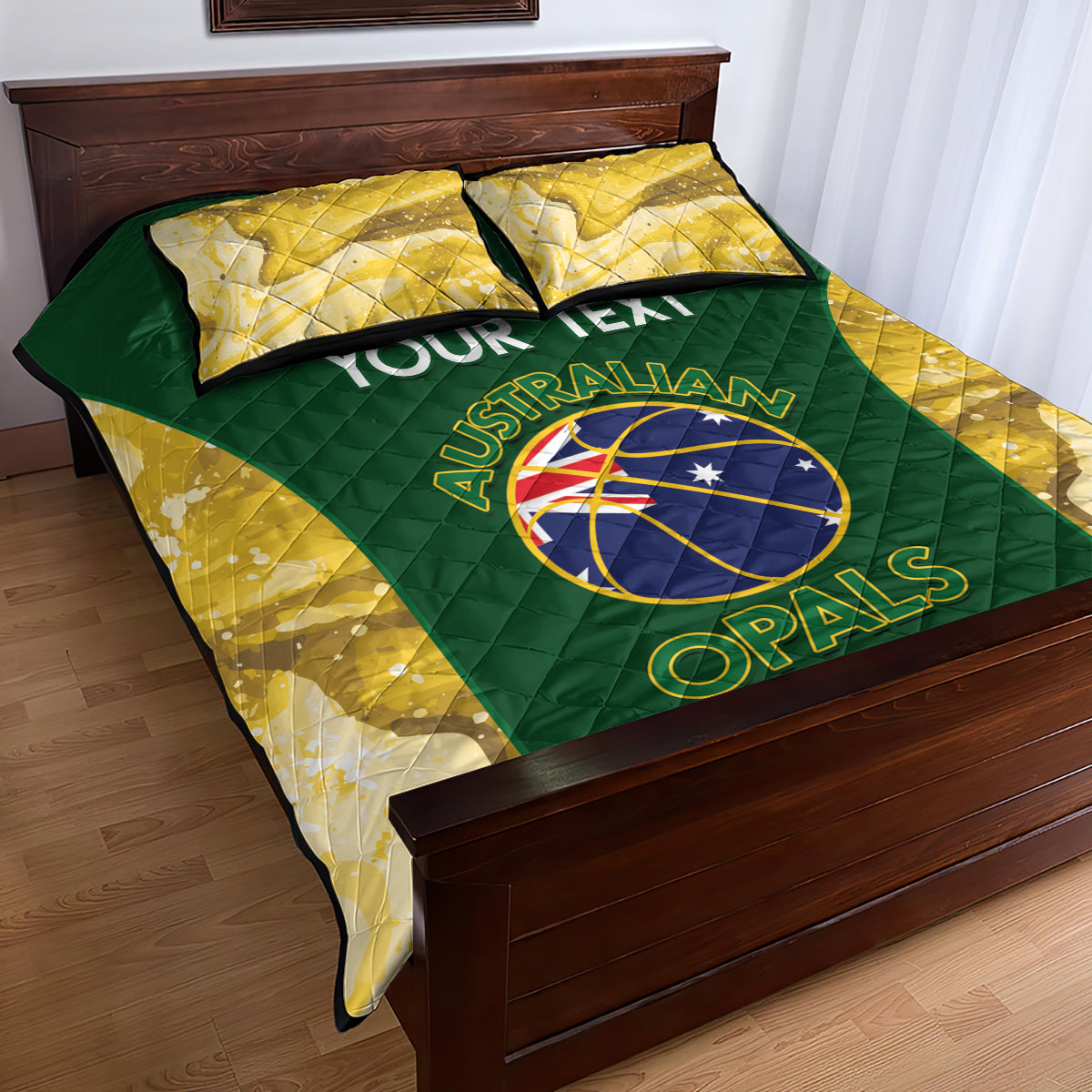 Custom Australia Basketball Quilt Bed Set Go Champions Aussie Opals National Color
