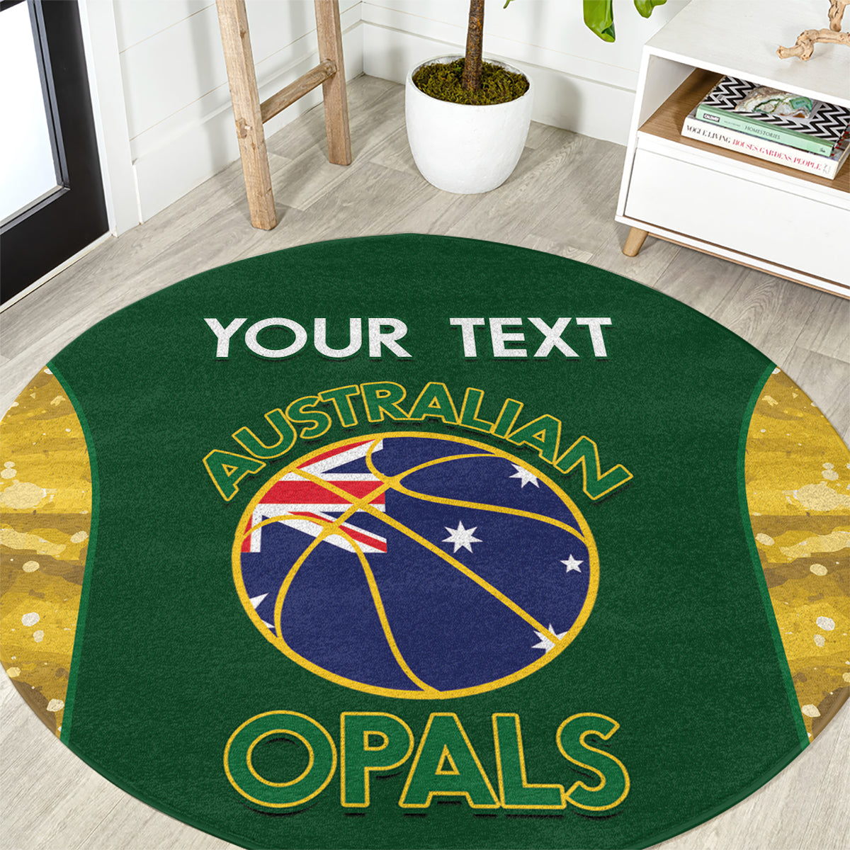 Custom Australia Basketball Round Carpet Go Champions Aussie Opals National Color