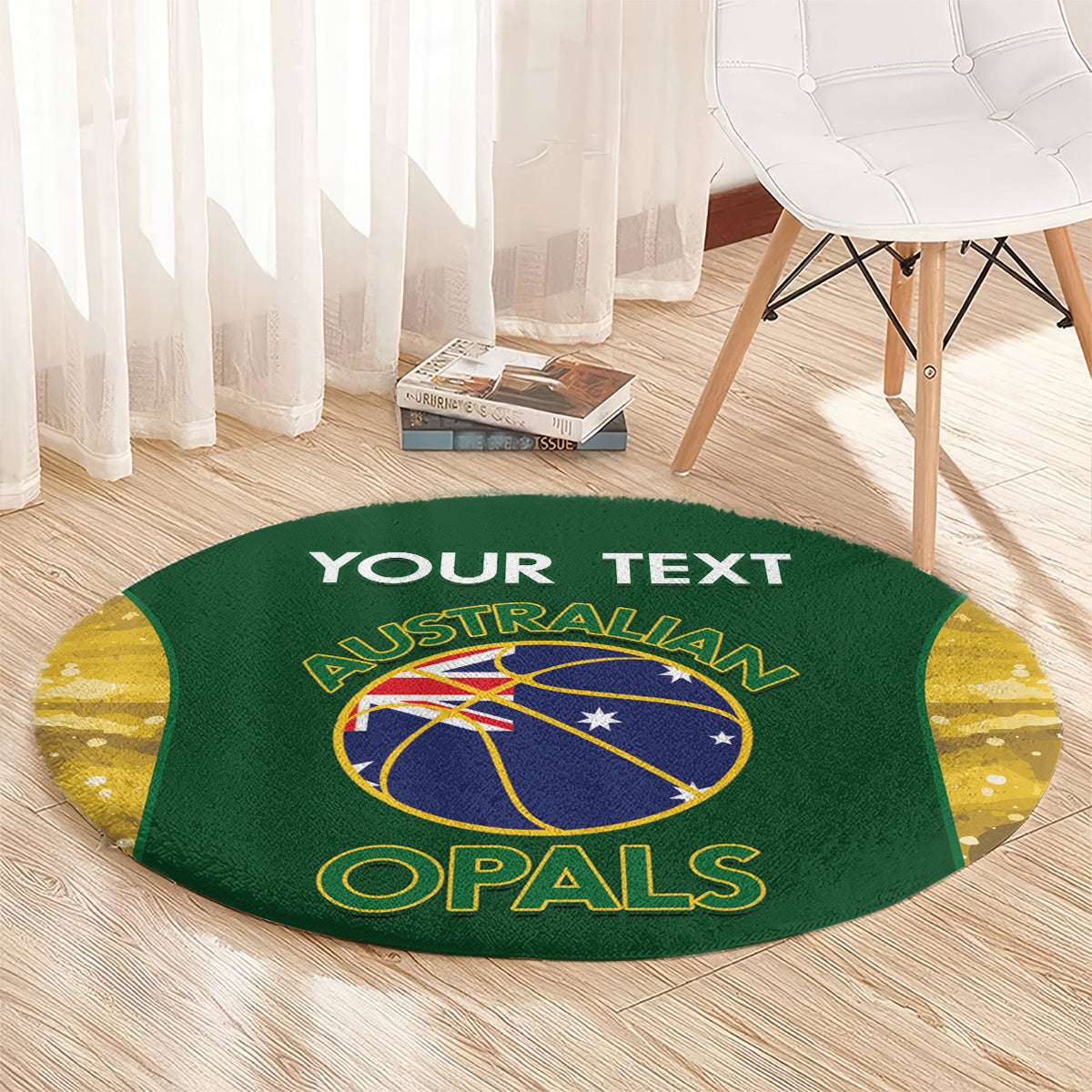 Custom Australia Basketball Round Carpet Go Champions Aussie Opals National Color