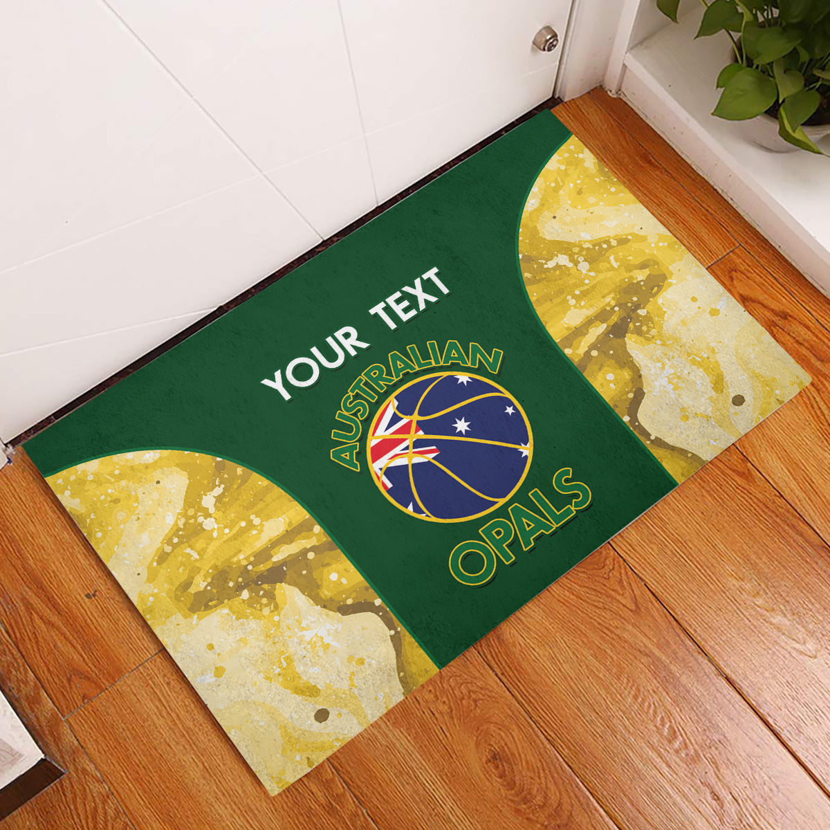 Custom Australia Basketball Rubber Doormat Go Champions Aussie Opals National Color