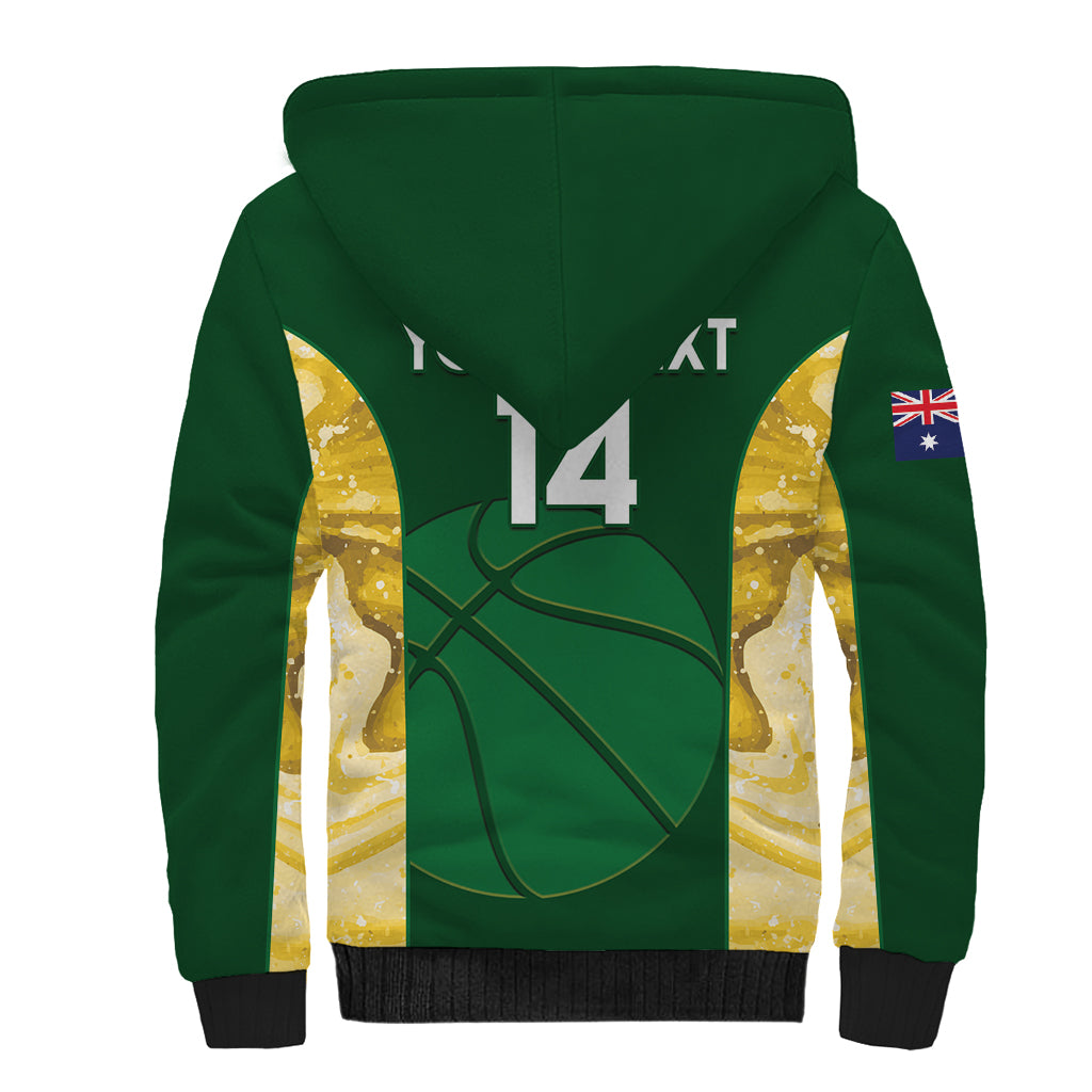 Custom Australia Basketball Sherpa Hoodie Go Champions Aussie Opals National Color