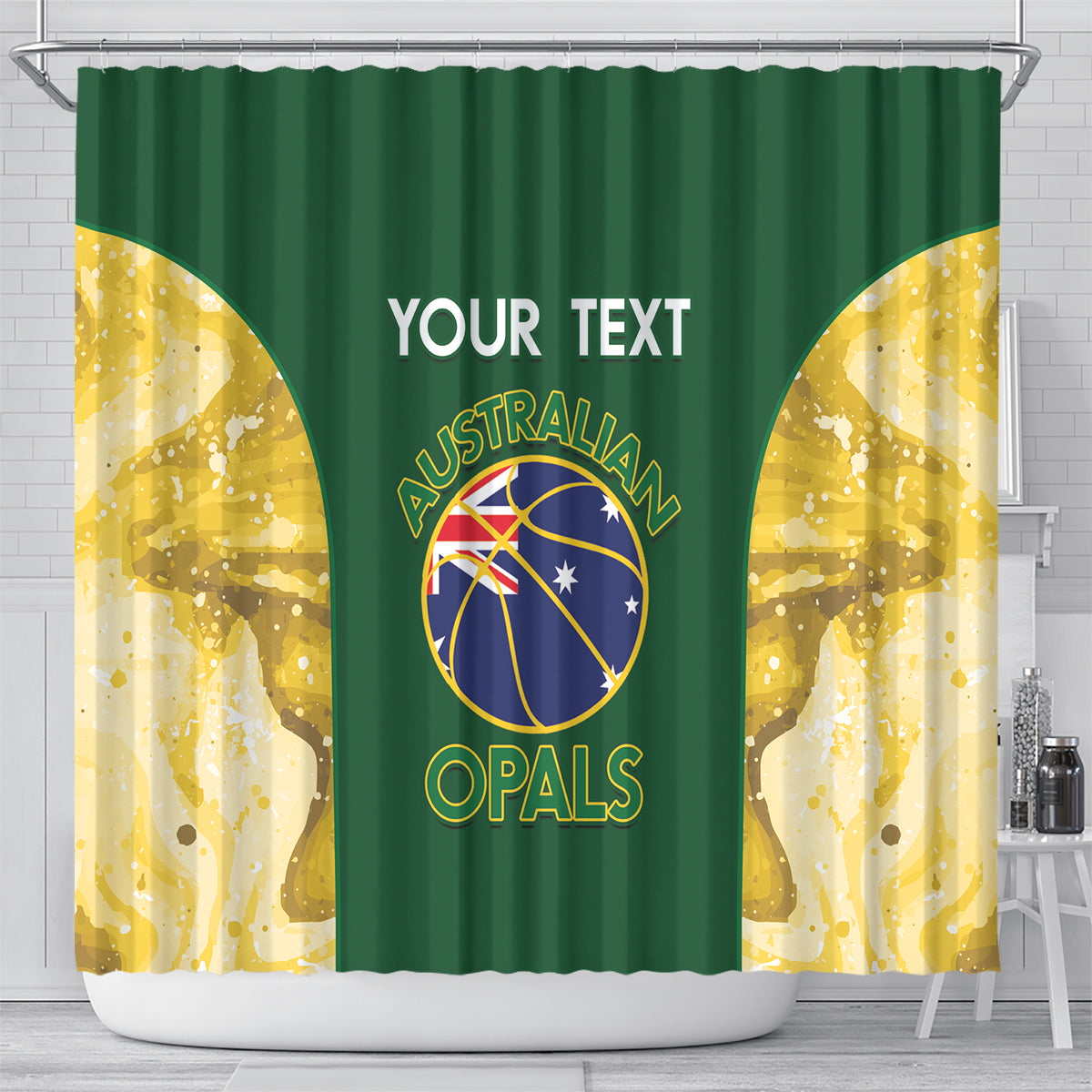 Custom Australia Basketball Shower Curtain Go Champions Aussie Opals National Color