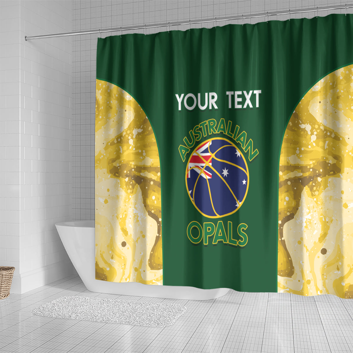 Custom Australia Basketball Shower Curtain Go Champions Aussie Opals National Color