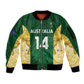 Custom Australia Basketball Sleeve Zip Bomber Jacket Go Champions Aussie Opals National Color