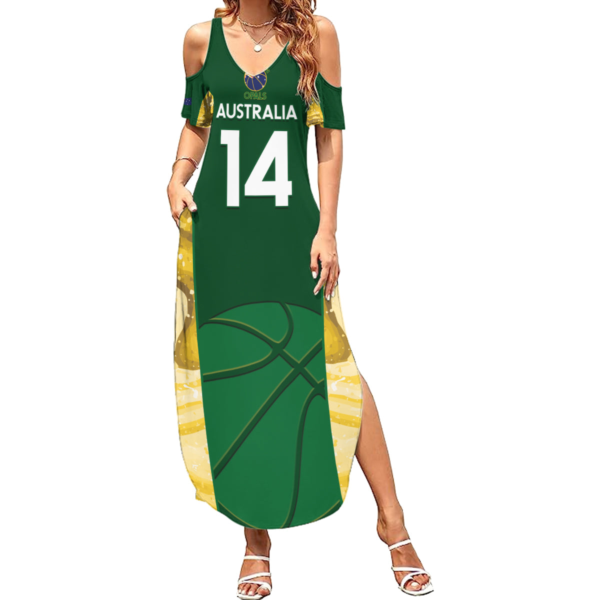 Custom Australia Basketball Summer Maxi Dress Go Champions Aussie Opals National Color