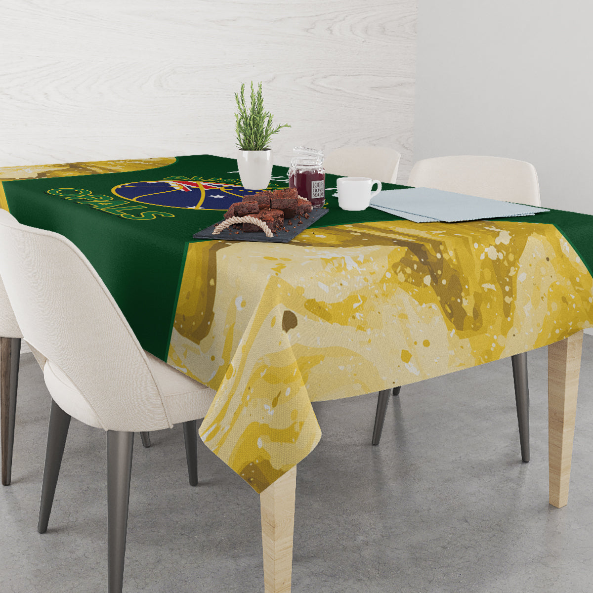 Custom Australia Basketball Tablecloth Go Champions Aussie Opals National Color