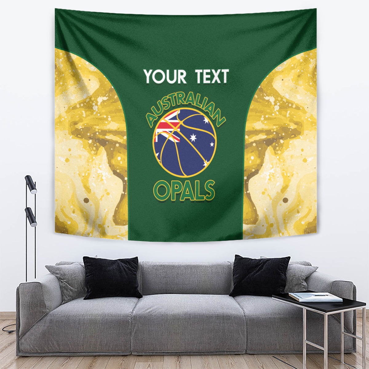 Custom Australia Basketball Tapestry Go Champions Aussie Opals National Color