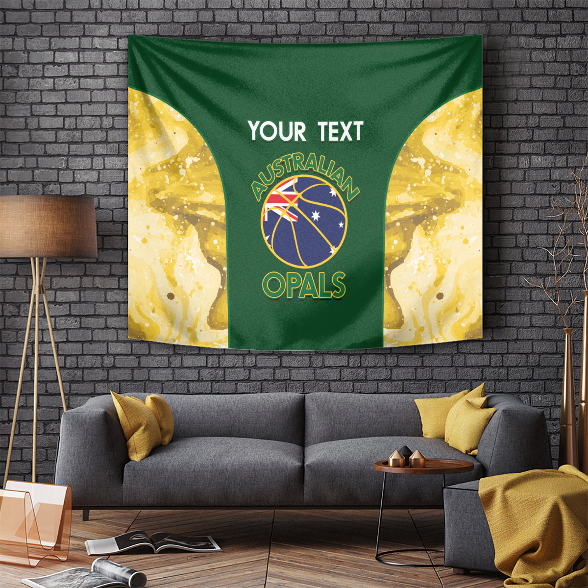Custom Australia Basketball Tapestry Go Champions Aussie Opals National Color