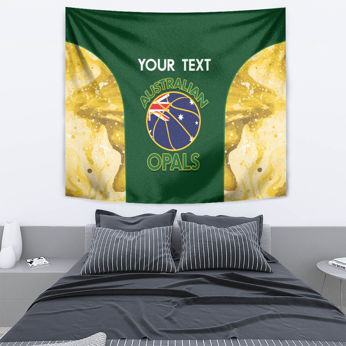 Custom Australia Basketball Tapestry Go Champions Aussie Opals National Color